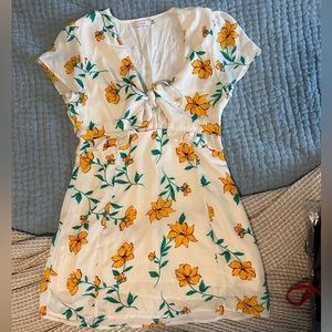 Mini cut out floral dress